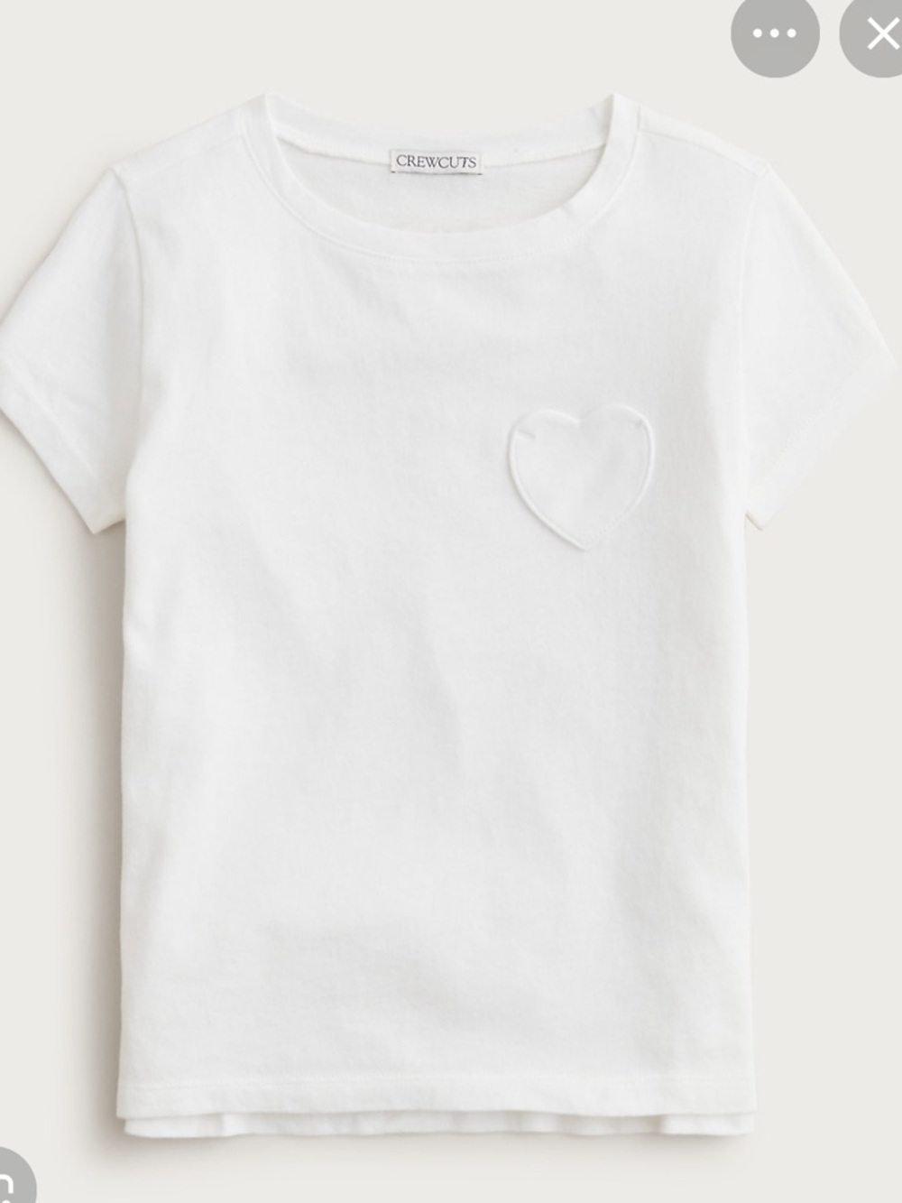 Crewcuts heart pocket tee white nwot